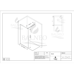 Ścianka prysznicowa Beira 50 x 200 cm transparentna 8 mm czarna