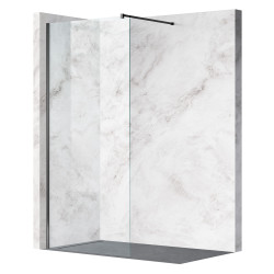 Ścianka prysznicowa Beira 80 x 200 cm transparentna 8 mm czarna