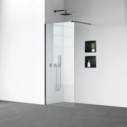 Ścianka prysznicowa Beira 80 x 200 cm transparentna 8 mm czarna