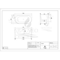 Wanna wolnostojąca przyścienna VIVA WHITE - 150 x 75 cm