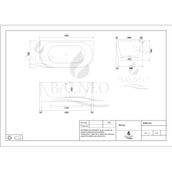 Wanna wolnostojąca przyścienna VIVA WHITE - 160 x 75 cm