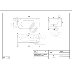 Wanna wolnostojąca przyścienna VIVA WHITE - 170 x 80 cm