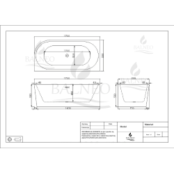 Wanna wolnostojąca narożna lewa AVOLA WHITE - 170 x 80 cm