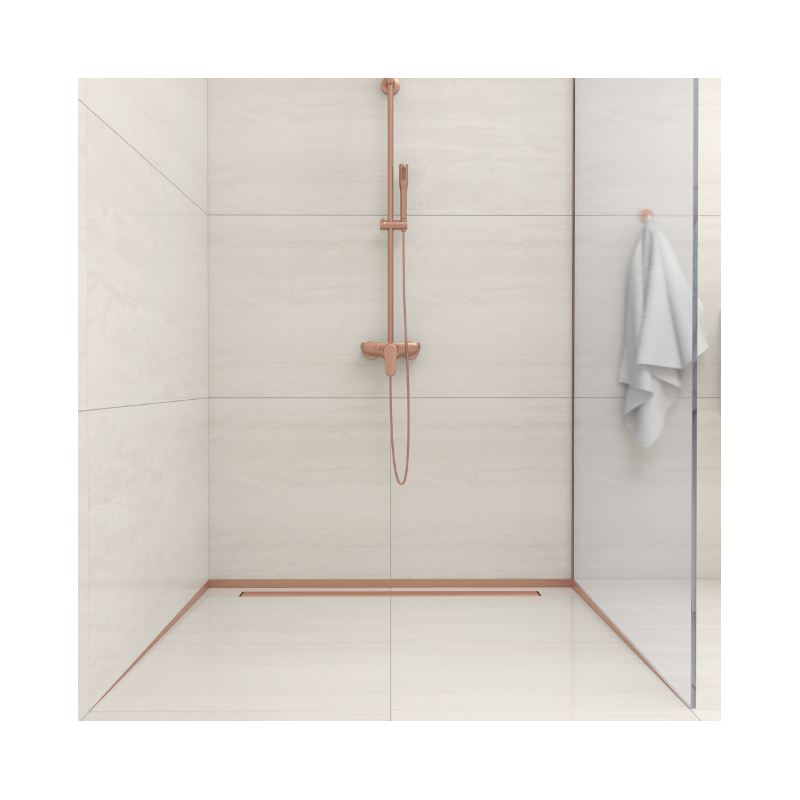 Listwa spadkowa przyścienna prawa 120 cm miedziana