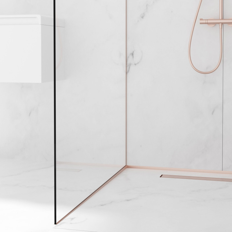 Listwa spadkowa do szkła lewa 120 cm miedziana