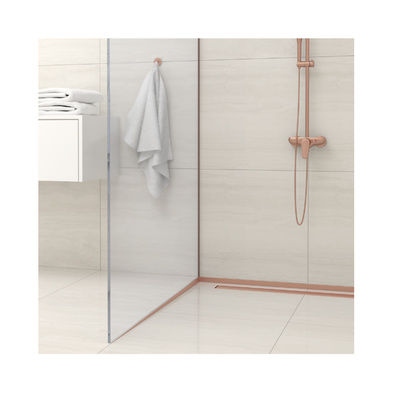 Listwa spadkowa do szkła lewa 120 cm miedziana