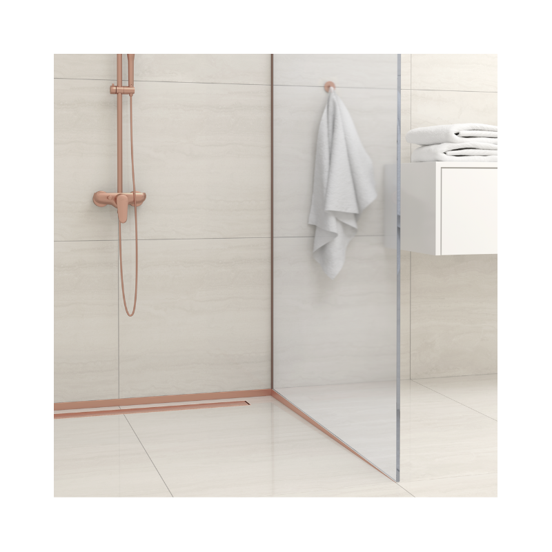 Listwa spadkowa do szkła prawa 170 cm miedziana