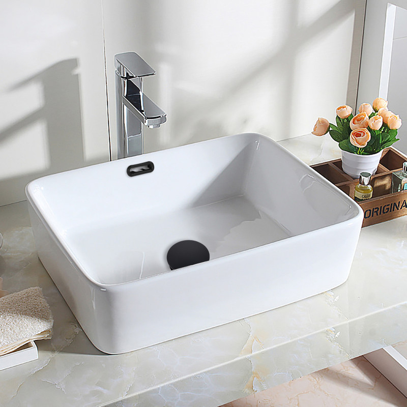 Korek umywalkowy mosiężny Klik Klak F z koszyczkiem i przelewem Czarny