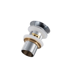 Korek umywalkowy mosiężny Klik Klak F z koszyczkiem i przelewem Chrom