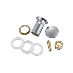 Korek umywalkowy mosiężny Klik Klak F z koszyczkiem i przelewem Chrom