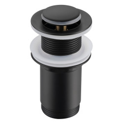 Korek umywalkowy mosiężny Klik Klak E bez przelewu Czarny