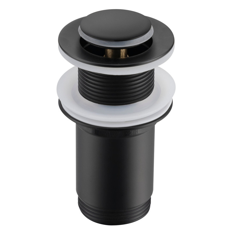 Korek umywalkowy mosiężny Klik Klak E bez przelewu Czarny