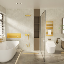 Duplex Next 2w1 Odpływ liniowy 70 cm dwustronny lustrzane złoto