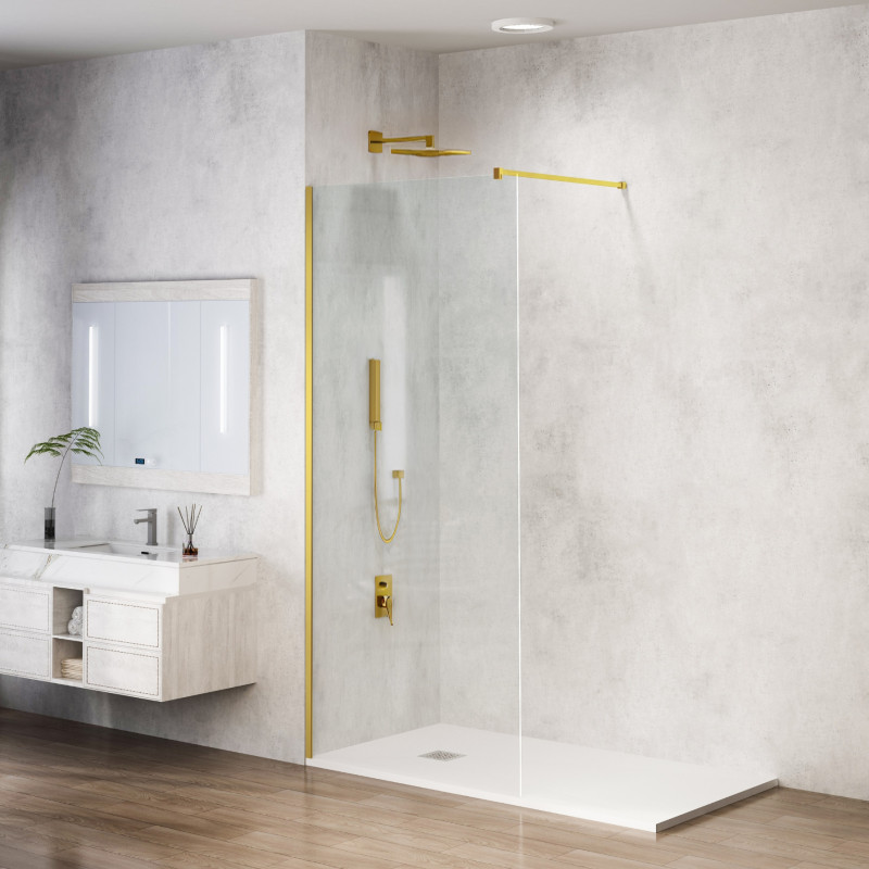 Ścianka prysznicowa Beira 60 x 200 cm transparentna 8 mm złota