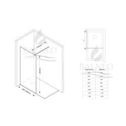 Ścianka prysznicowa Beira 60 x 200 cm transparentna 8 mm złota