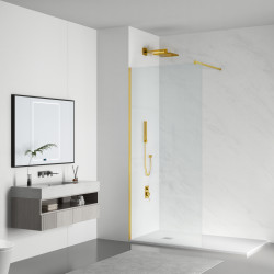Ścianka prysznicowa Beira 60 x 200 cm transparentna 8 mm złota