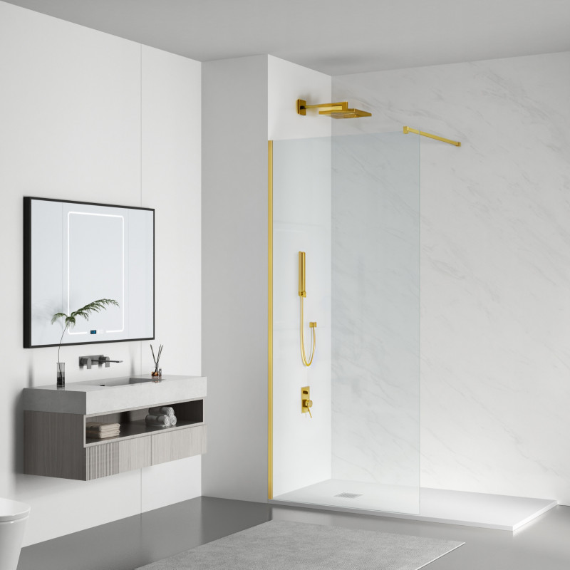 Ścianka prysznicowa Beira 60 x 200 cm transparentna 8 mm złota