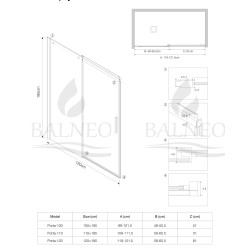 Drzwi prysznicowe rozsuwane Porta - BLACK 120 cm