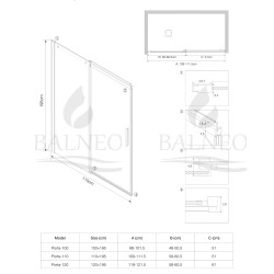 Drzwi prysznicowe rozsuwane Porta - CHROME 110 cm