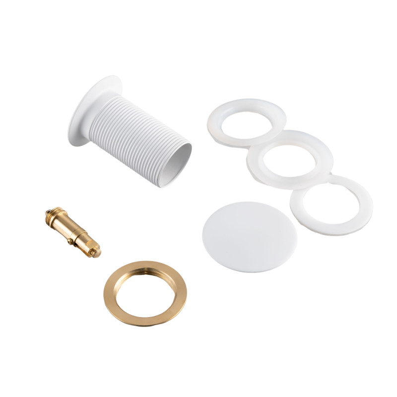 Korek umywalkowy mosiężny Klik Klak model A bez przelewu Biały