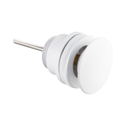 Korek umywalkowy mosiężny Klik Klak model D uniwersalny Biały