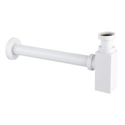 Syfon umywalkowy mosiężny kwadratowy White