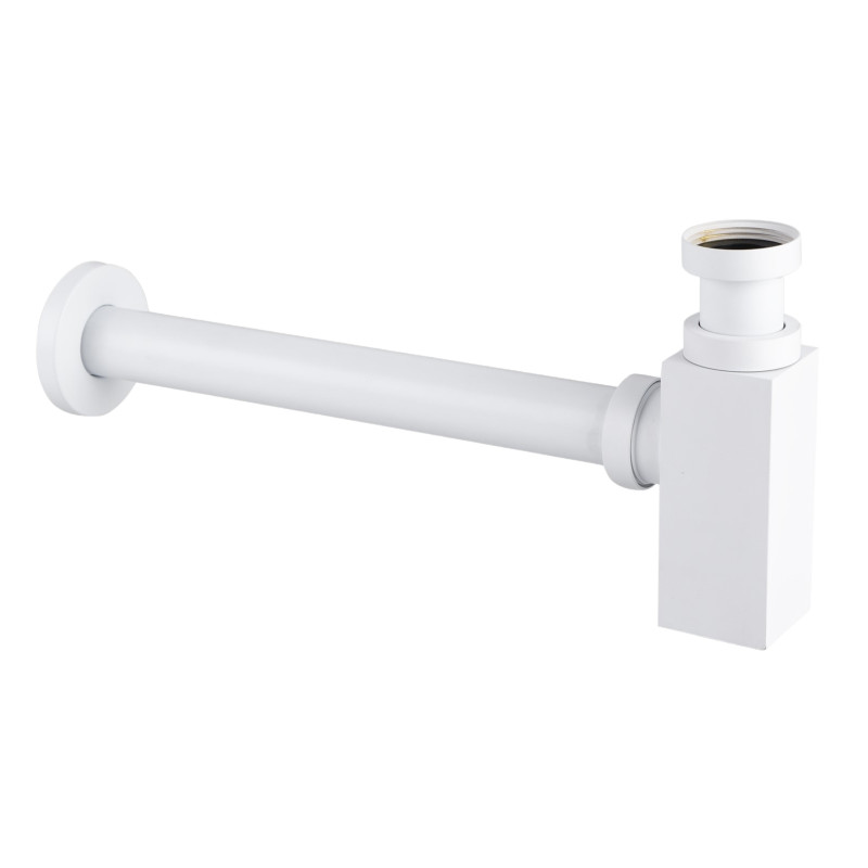 Syfon umywalkowy mosiężny kwadratowy White