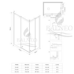 Kabina prysznicowa rozsuwana Rio - ZŁOTY 80x100 cm