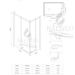 Kabina prysznicowa rozsuwana Rio - ZŁOTY 80x90 cm