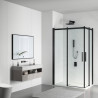 Kabina prysznicowa rozsuwana Rio - BLACK 80x100 cm