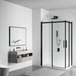 Kabina prysznicowa rozsuwana Rio - BLACK 80x90 cm