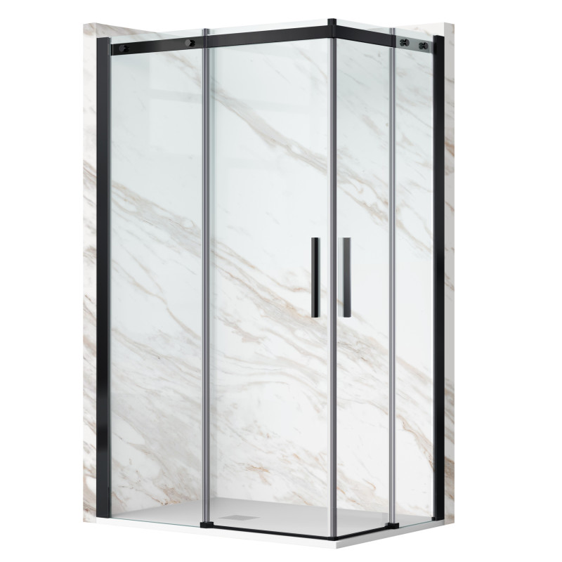 Kabina prysznicowa rozsuwana Rio - BLACK 80x80 cm