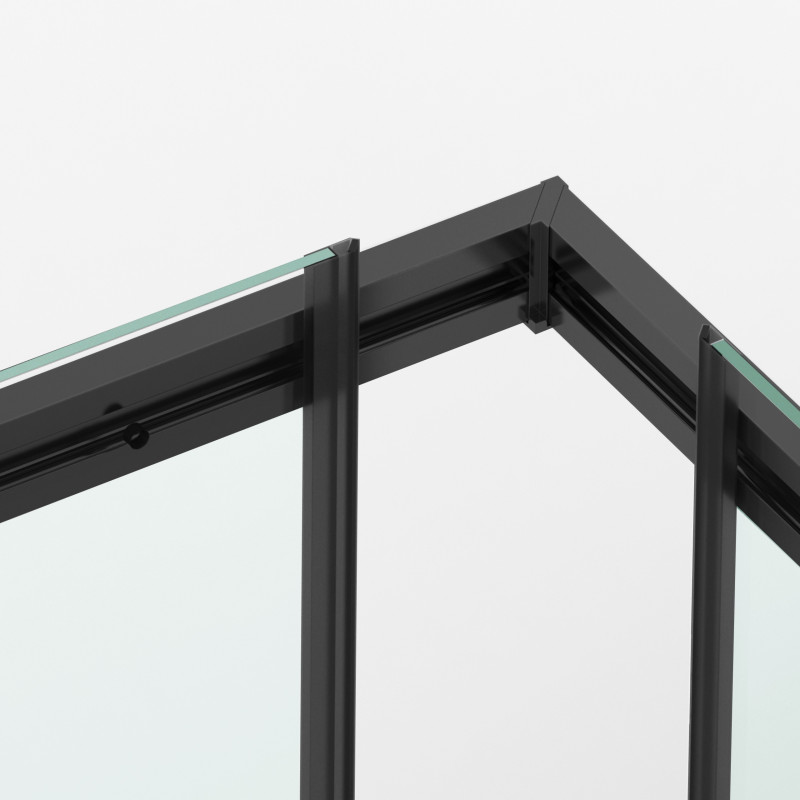 Kabina prysznicowa rozsuwana Rio - BLACK 100x100 cm