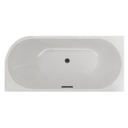 Wanna wolnostojąca narożna lewa AVOLA z pokrywką BLACK - 160 x 80 cm