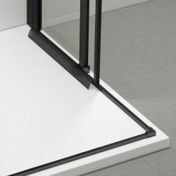 Kabina prysznicowa rozsuwana Rio - BLACK 80x100 cm