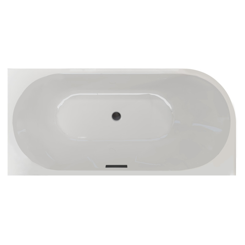 Wanna wolnostojąca narożna prawa AVOLA z pokrywką BLACK - 160 x 80 cm