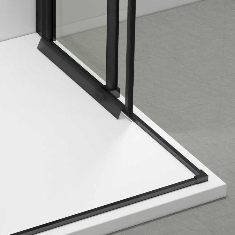 Kabina prysznicowa rozsuwana Rio - BLACK 80x80 cm