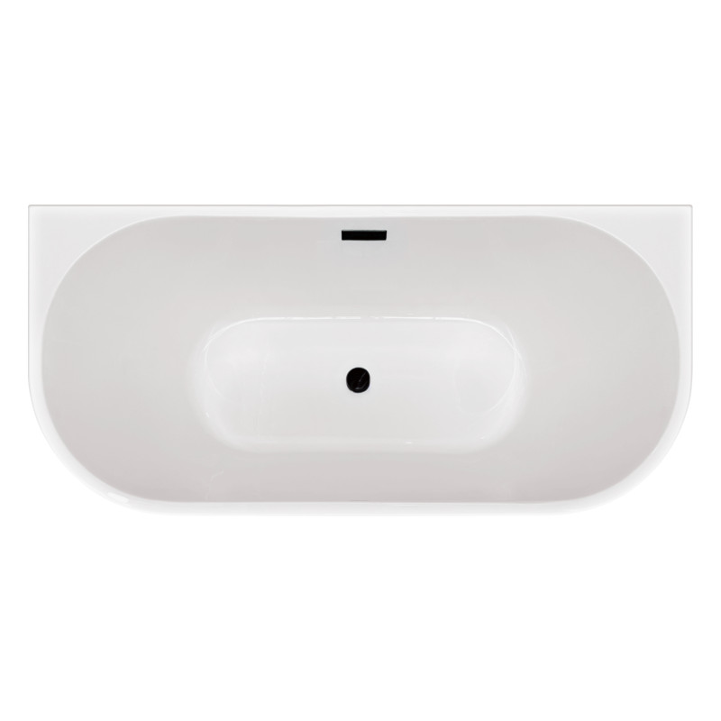 Wanna wolnostojąca przyścienna VIVA z pokrywką BLACK - 160 x 75 cm