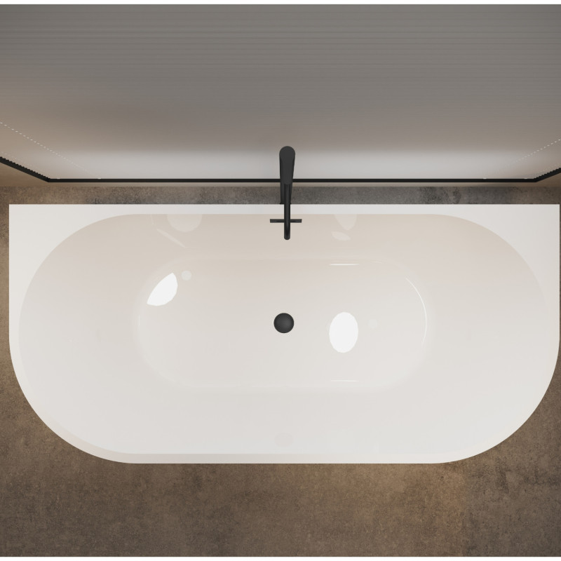 Wanna wolnostojąca przyścienna VIVA z pokrywką BLACK - 170 x 80 cm