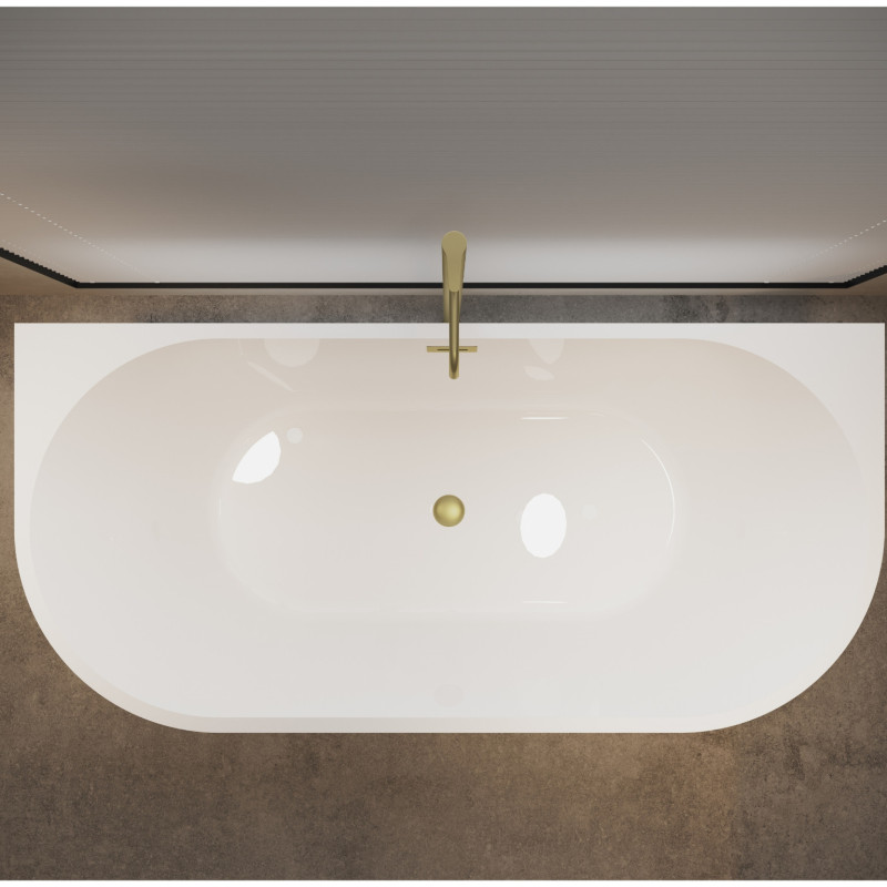 Wanna wolnostojąca przyścienna VIVA z pokrywką GOLD - 160 x 75 cm