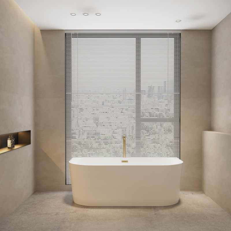 Wanna wolnostojąca przyścienna VIVA z pokrywką GOLD - 160 x 75 cm