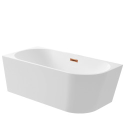 Wanna wolnostojąca narożna lewa AVOLA z pokrywką COPPER - 160 x 80 cm