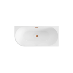 Wanna wolnostojąca narożna prawa AVOLA z pokrywką COPPER - 160 x 80 cm