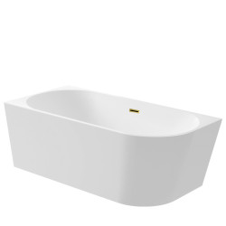 Wanna wolnostojąca narożna lewa AVOLA z pokrywką MIRROR GOLD - 170 x 80 cm
