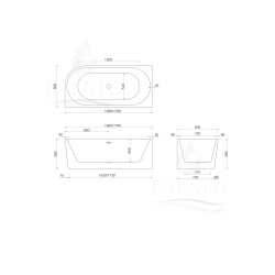 Wanna wolnostojąca narożna lewa AVOLA z pokrywką COPPER - 170 x 80 cm