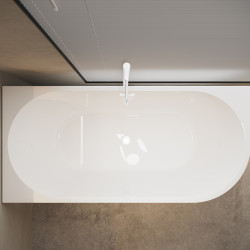 Wanna wolnostojąca narożna lewa AVOLA z pokrywką WHITE - 160 x 80 cm