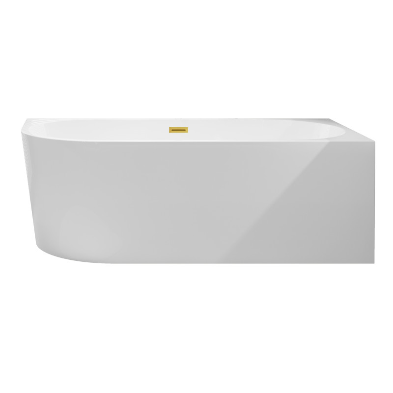 Wanna wolnostojąca narożna prawa AVOLA z pokrywką MIRROR GOLD - 170 x 80 cm