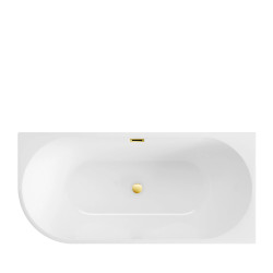 Wanna wolnostojąca narożna lewa AVOLA z pokrywką MIRROR GOLD - 170 x 80 cm