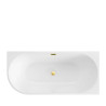 Wanna wolnostojąca narożna lewa AVOLA z pokrywką MIRROR GOLD - 170 x 80 cm