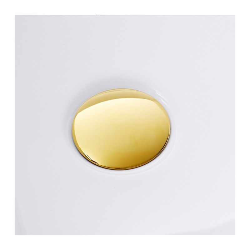 Wanna wolnostojąca narożna lewa AVOLA z pokrywką MIRROR GOLD - 170 x 80 cm